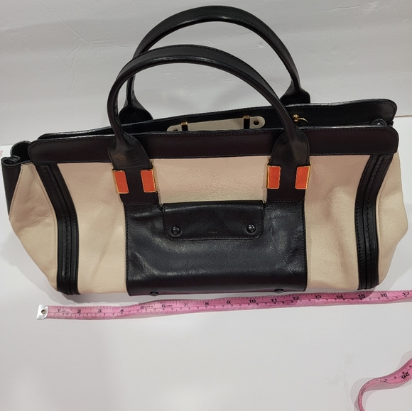 Chloe Alison Large Leather Bag, Cream/Black - Picture 15 of 16
